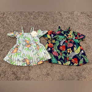 Bundle: baby girls Janie and Jack cold shoulder dresses size 12-18 months